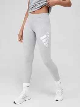 adidas Future Icons Badge Of Sport Leggings - Grey, Medium Grey Heather Size M Women