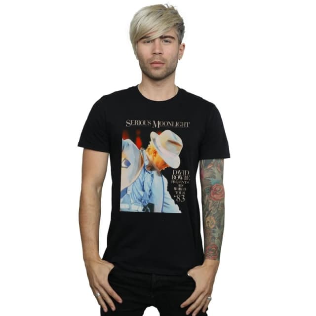David Bowie David Bowie Men Serious Moonlight T-Shirt in Black Size: Small Black S Male 5057981567539