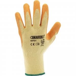 Draper Orange Heavy Duty Latex Coated Work Gloves M