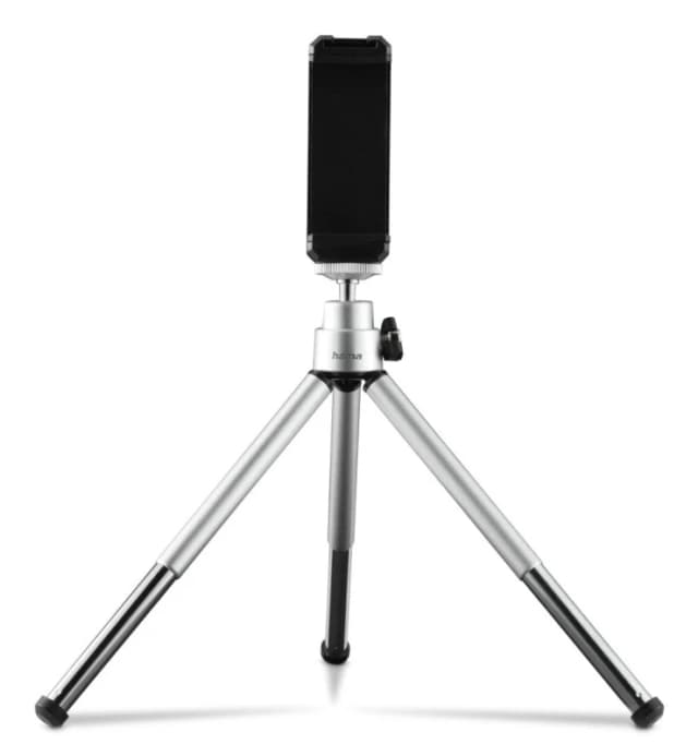 Hama Hama Fancy 2in1 Mini Tripod for Mobile Phone & Camera (¼), Travel Tripod, 16cm, silver 00004666