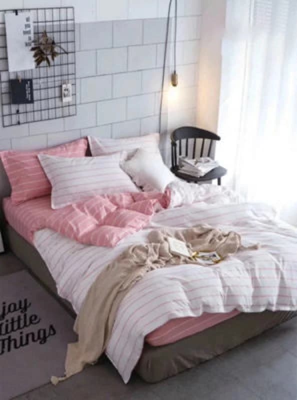 Ezysleep Ezysleep Pink Stripe Printed Duvet Set Size: King Pink King Unisex 0721545589453
