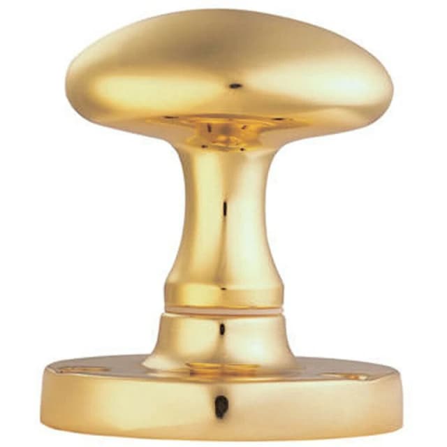 Loops PAIR Large Oval Mortice Door Knob 61mm Diameter Polished Brass Door Handle Metallics unisex