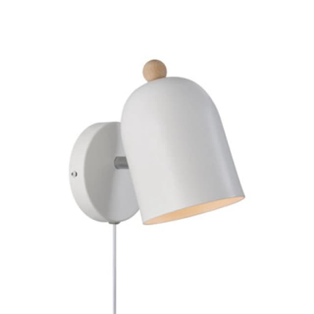 Nordlux Gaston Metal Wall Light White,plug In Or Mains