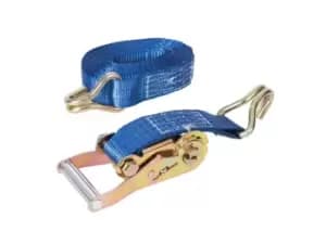 Silverline 785253 Ratchet Tie Down Strap J-Hook 6m x 38mm Rated 750kg Capacity 1950kg