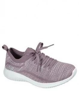 Skechers Ultra Flex Stretch Fit Deco Lace Slip-On Trainer - Lavender