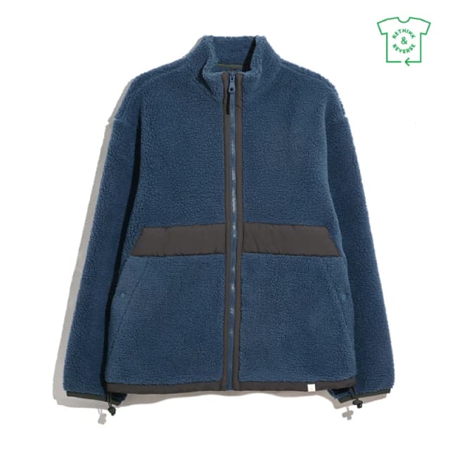 Farah Mens Elias Full-Zip Fleece Fabric Deep Blue male X Small