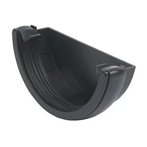 FloPlast RE1CI Cast Iron Style Half Round Gutter External Stop End - Black
