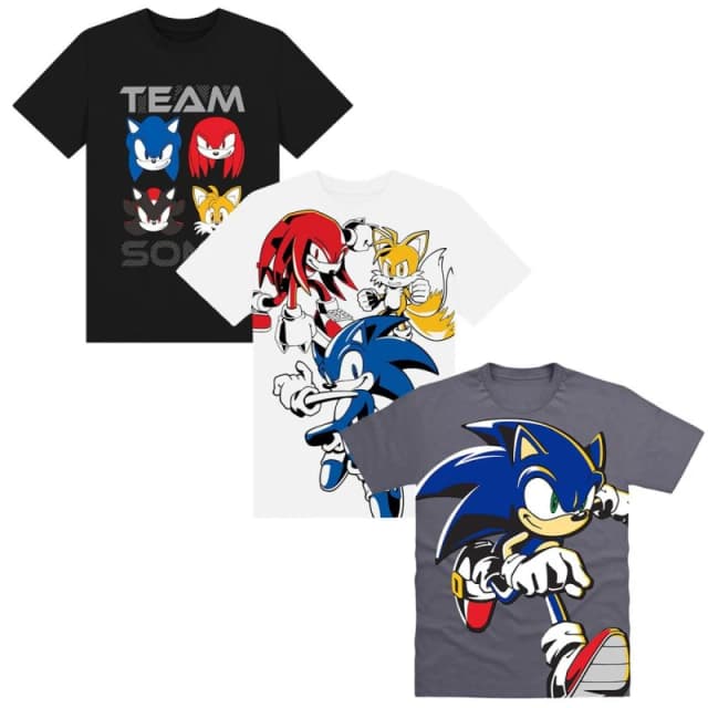 Dessins Animes Team Sonic boys's Children's T shirt in Black