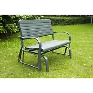 Outsunny Metal 2-Seater Outdoor Garden Rocker Bench Green