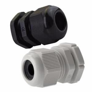 Zexum M12 IP68 Nylon Cable Gland with Locknut - Black
