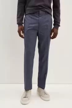 Mens Slim Fit Blue Texture Smart Trousers