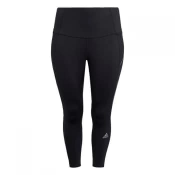 adidas How We Do Long Leggings (Plus Size) female - Black / Reflective Silver
