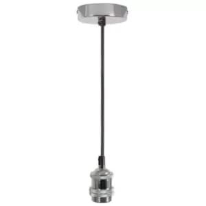 Vintage Pendant Cord Set ES-E27 Chrome es Screw E27 - Lyyt