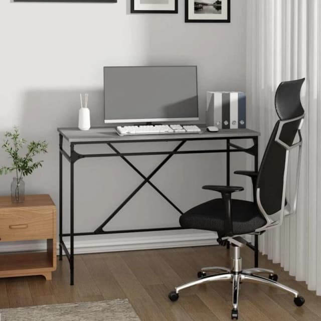 VIDAXL Vidaxl - Desk Grey Sonoma 100x50x75cm Engineered Wood and Iron 8720845742225