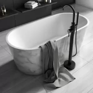 Luxury Elementa Freestanding Bath 1495x745 - White Marble