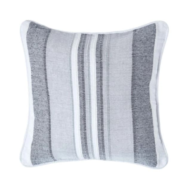 Homescapes Cotton Striped Monochrome Cushion Cover Morocco , 60 X 60 Cm