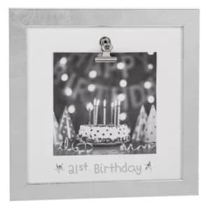 Silver Clip Frame 21st Birthday