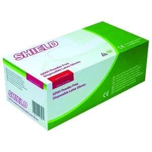 Shield Powder-Free Latex Gloves Medium Natural Pack of 100 GD05