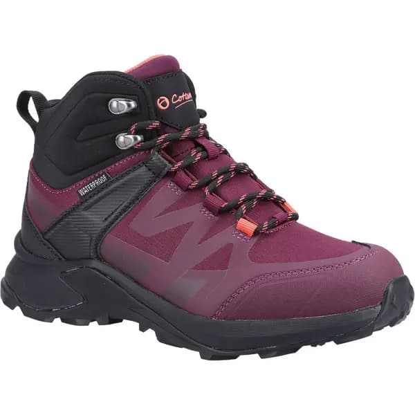 Cotswold Womens Horton Lightweight Waterproof Walking Boots UK Size 5 (EU 38) Burgundy COT799-BURGUN-5