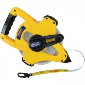 Faithfull Geared Fibreglass Tape Measure Imperial & Metric 165ft / 50m 13mm