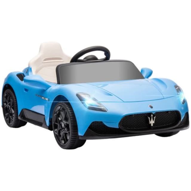 AIYAPLAY White Maserati MC20 Licensed 12V Kids Ride on Car w/ Remote - Blue TJ Hughes 5061025084791