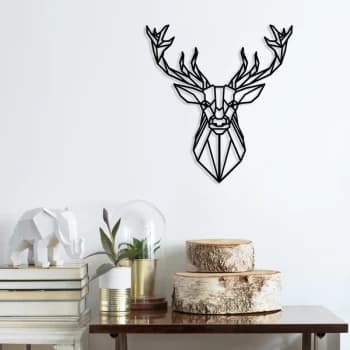 Deer4 - Black Decorative Metal Wall Accessory