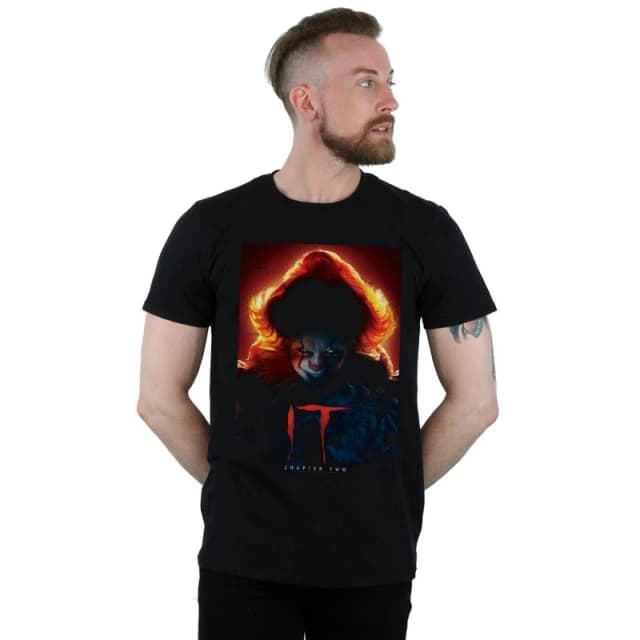 IT Chapter Two IT Chapter Two Men Pennywise Poster T-Shirt in Black Size: Small Black S Male 5059308777546