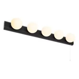 Spa Ara Hollywood Vanity Light Bar with Pull Switch Matt Black