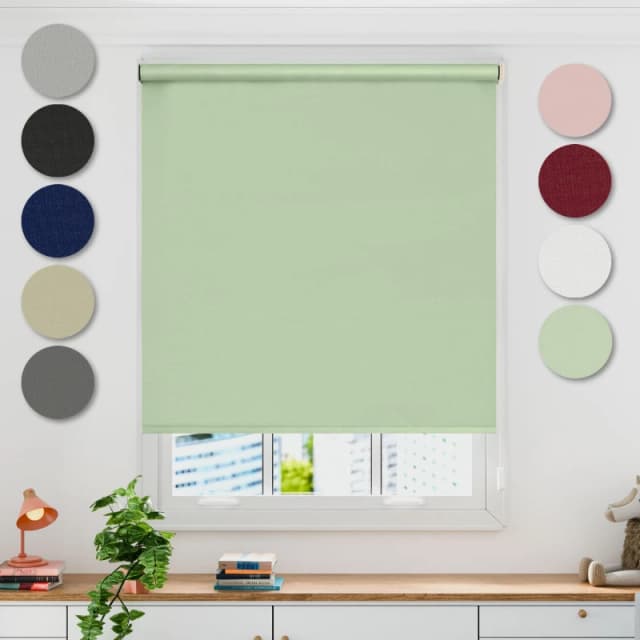 EMMA BARCLAY Blackout Trim to Fit Roller Blind Sage 90 x 165cm Thermally Efficient BAUR9016SGE
