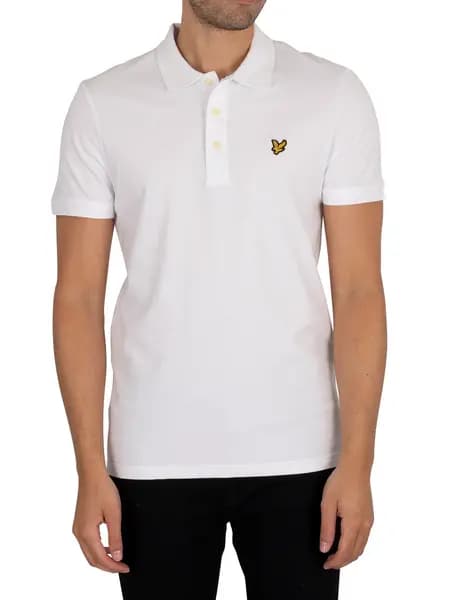 Lyle & Scott Organic Cotton Plain Polo Shirt White XXL
