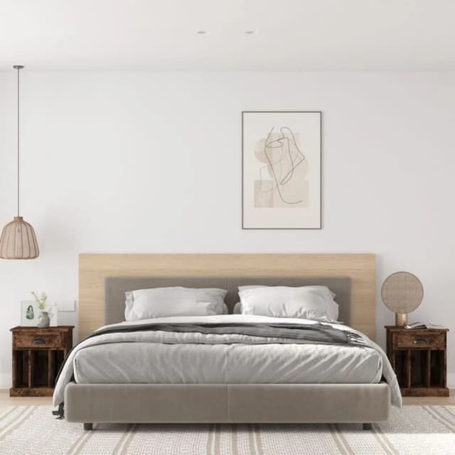 VIDAXL Bedside Cabinets 2 pcs Smoked Oak 43x36x50cm Vidaxl 8720845792459