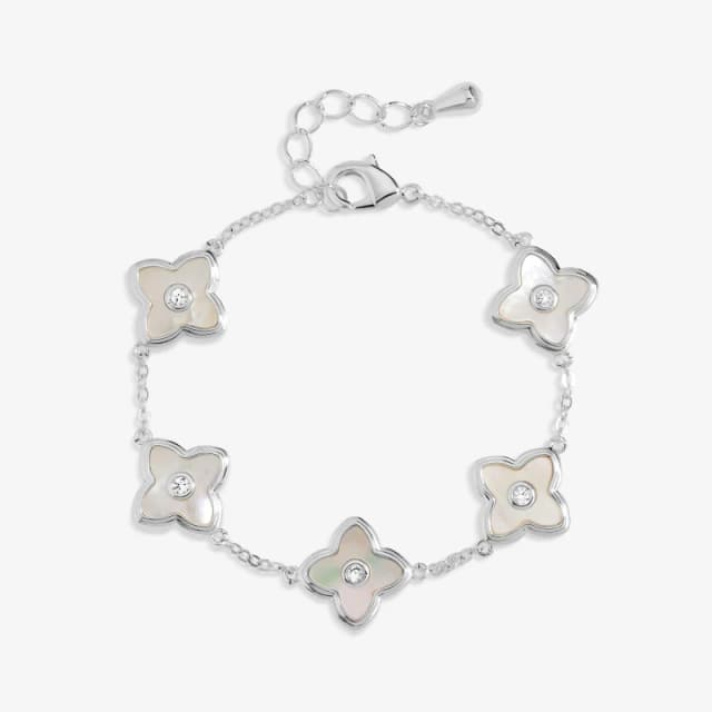 Jon Richard Silver Plated and Mother of Pearl Clover Bracelet Chain Bracelets One Size Silver 41705111000