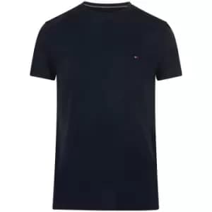 Tommy Hilfiger Stretch Slim Cotton T-Shirt In Navy - Size L