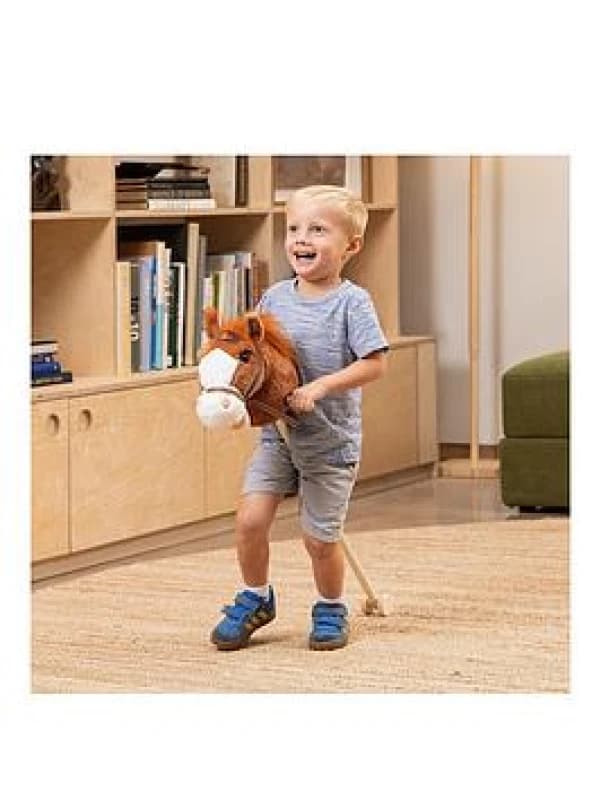 Hobby Horse With Galloping Sounds And Wheels - Dark Brown One Colour WO9KK Unisex
