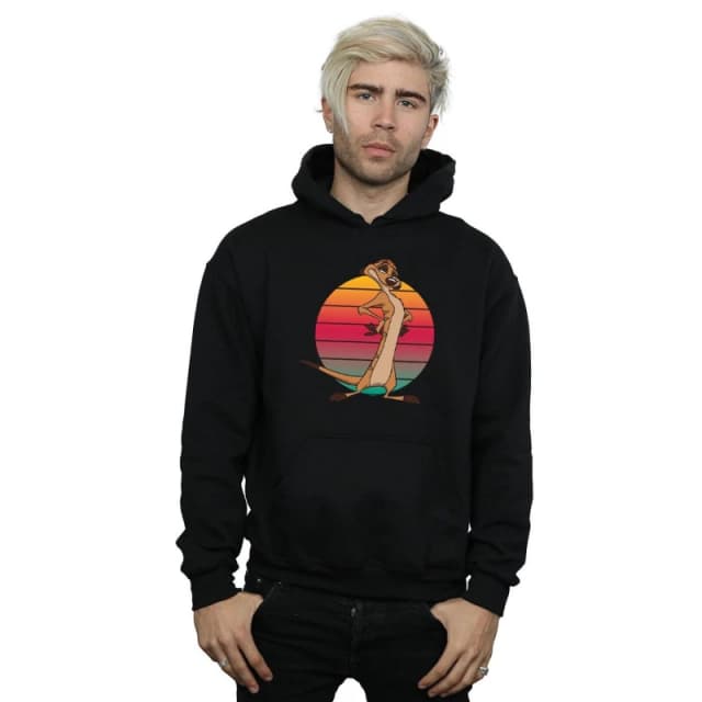 Disney Men The Lion King Timon Sunset Hoodie in Black Size: Small Black S Male 5057972619940