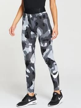 Nike Sportswear Printed Swoosh Legging Camo Black Print Size L Women