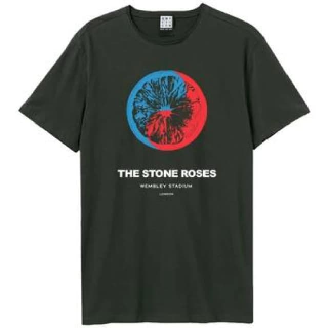 Amplified Mens Wembley The Stone Roses T-Shirt in Charcoal Size: XS Charcoal Male XS