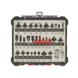 Bosch "Mixed 1/4in Shank Router Bit Set, 30 Piece"
