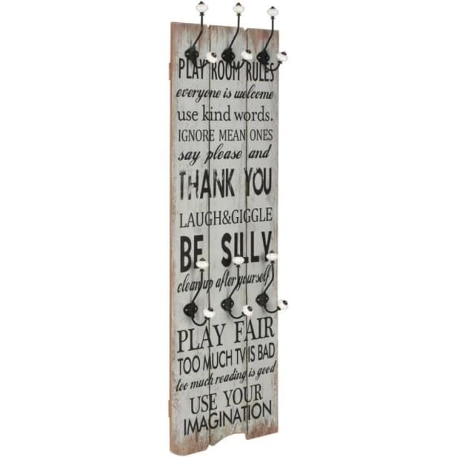VIDAXL Wall-mounted Coat Rack with 6 Hooks 120x40cm THANK YOU vidaXL 245850