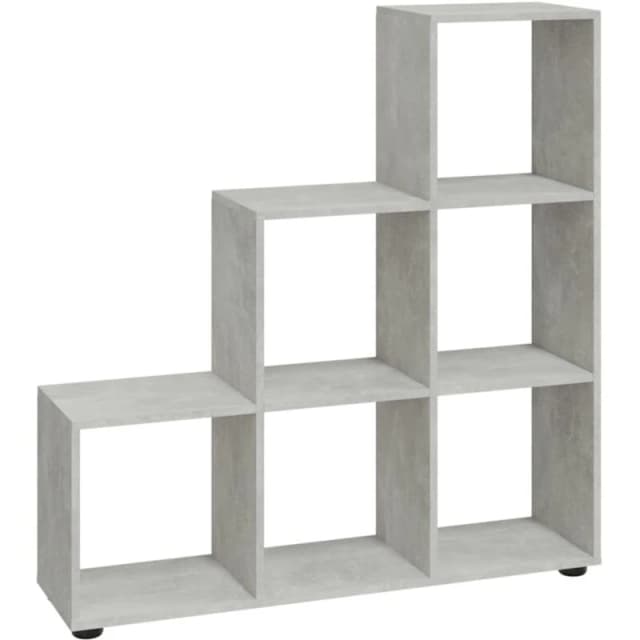 vidaXL Staircase Bookcase Concrete Grey 107cm Engineered Wood, Grey 342604