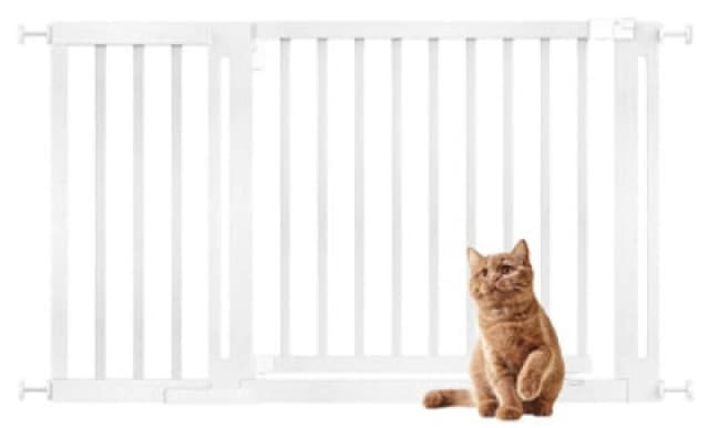 Bettacare Wooden Elegance Dog Gate, White, 125Cm - 133Cm, Pressure Fit Pet Gate, 73Cm Extra Wide Doorway, Easy Installation