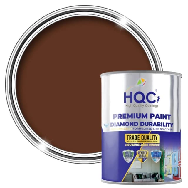 HQC PAINTS Wood Paint - 20L - Best Use For Fences, Gates, Sheds & Furniture in Leaf Brown Leaf Brown Unisex 20L
