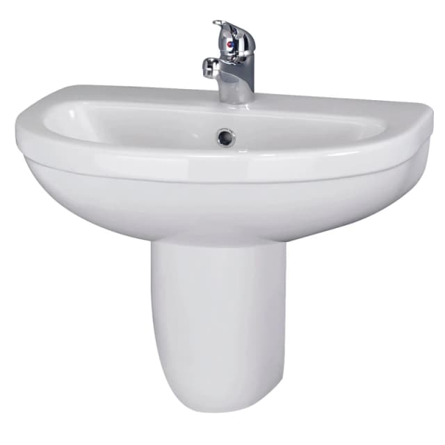 Balterley Round 1 Tap Hole Basin Semi Pedestal 550mm White
