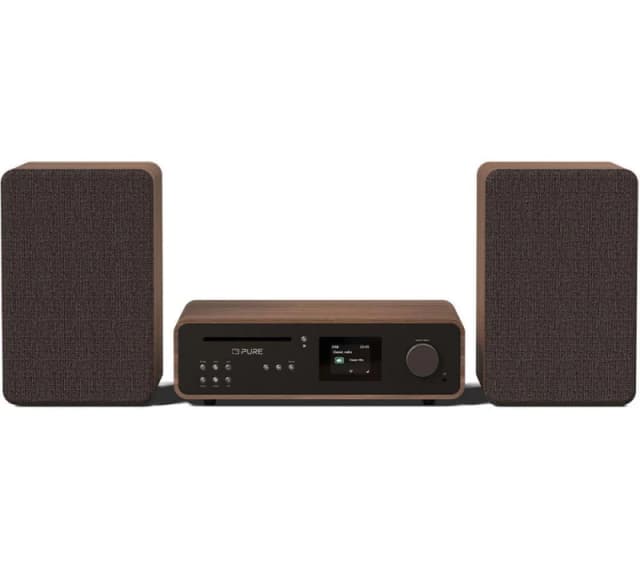 PURE Classic Stereo Traditional Hi-Fi System - Coffee Black & Walnut, Brown,Black 759454301309