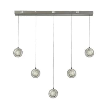 Searchlight Lighting - Searchlight Quartz 5 Light Bar Pendant, Bubble Glass, Detailed Rim 4000K