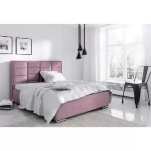 Bulia Bed Super King Plush Velvet Pink
