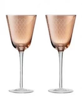 Denby Monsoon Mandala Wine Glasses ; Set Of 2