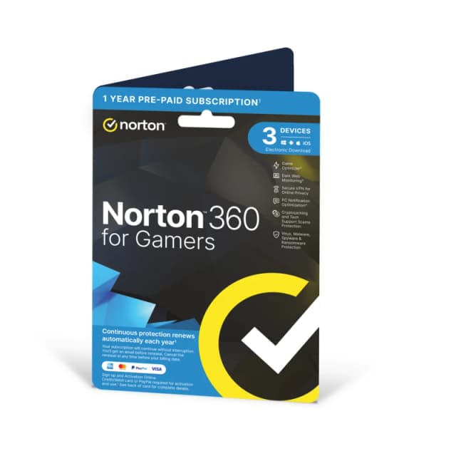 Norton 360 Deluxe for Gamers 1 User 3 Device 12 Month Subscription Fre