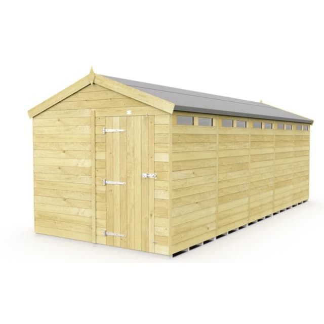 Buttercup Farm 8 x 20 Feet Apex Security Shed - Single Door - L592 x W231 x H217cm in Brown Brown Unisex