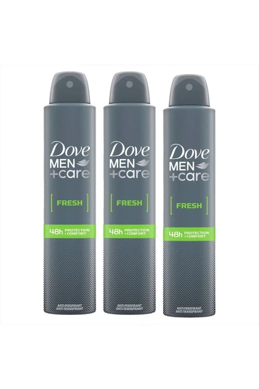 Dove Men+Care Fresh 'Antiperspirant' Deo Spray for 48H Protection 200ml,3pk White